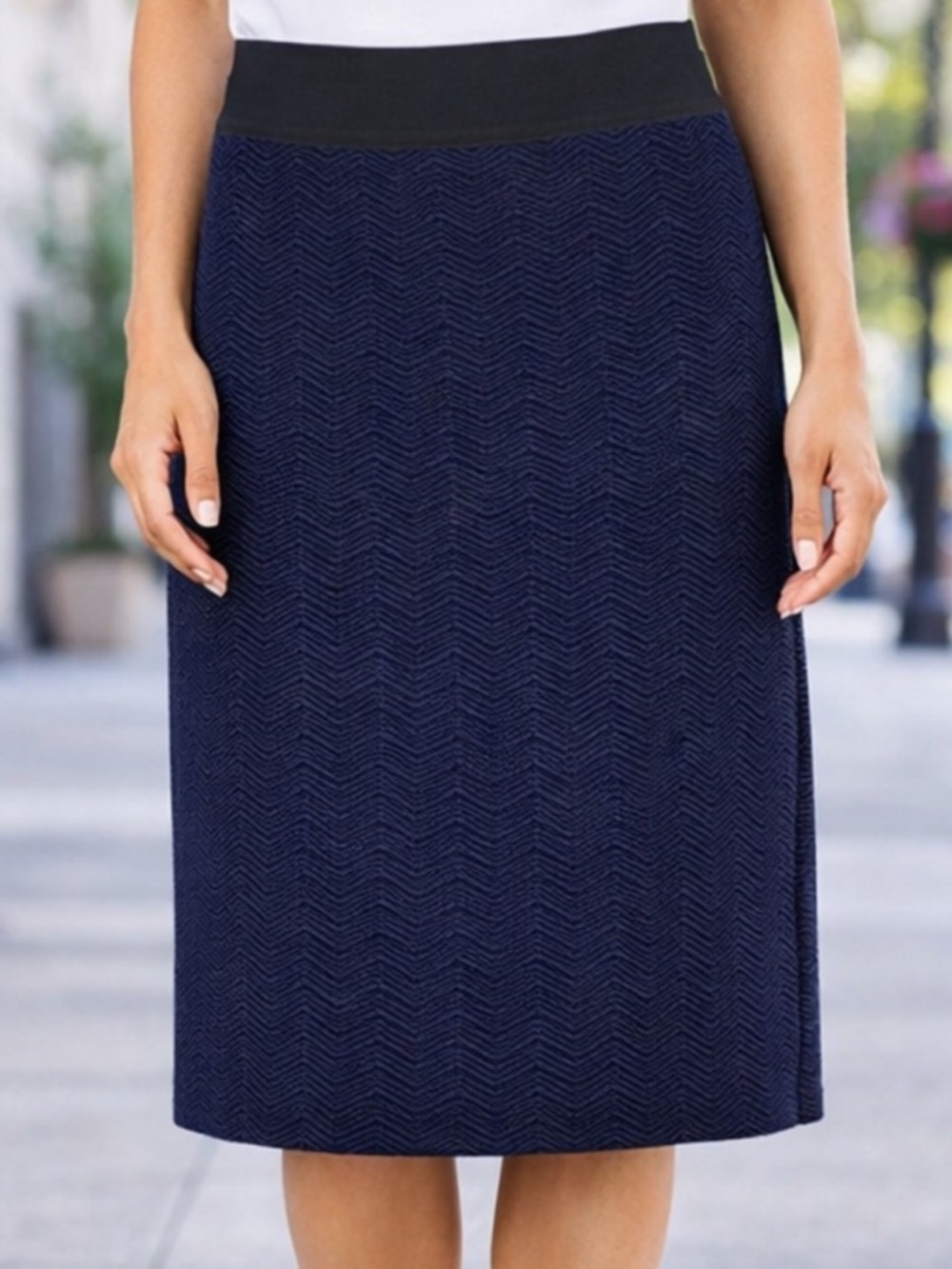 Blue & Black Knit Skirt
